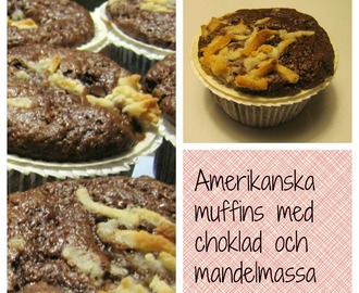 Amerikanska choklad & mandelmassemuffins