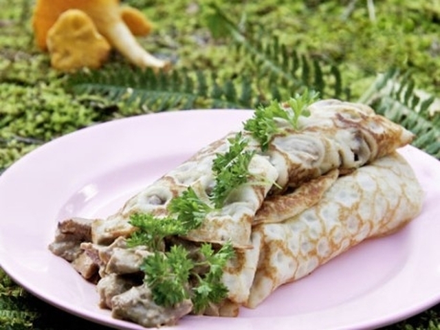 Kantarellcrêpes