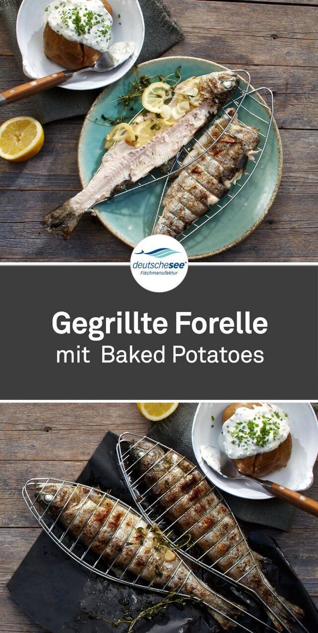 Gegrillte Forelle mit Baked Potatoes | Rezept | Forelle grillen, Fisch grillen rezepte, Fisch gegrillt