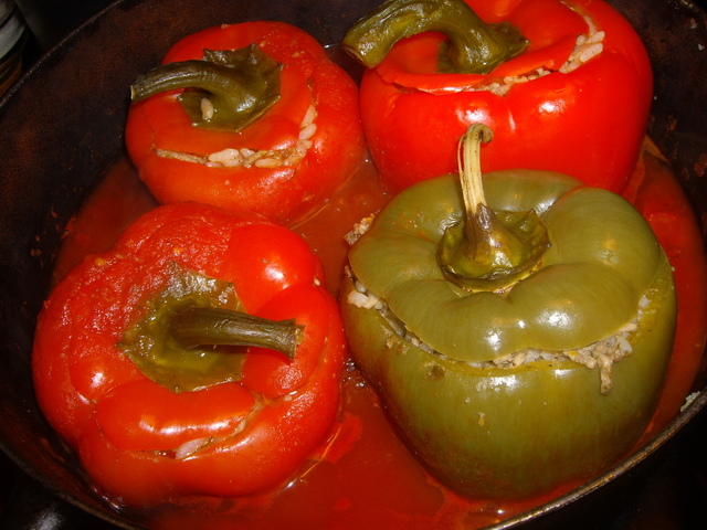 Tomatkokt fylld paprika