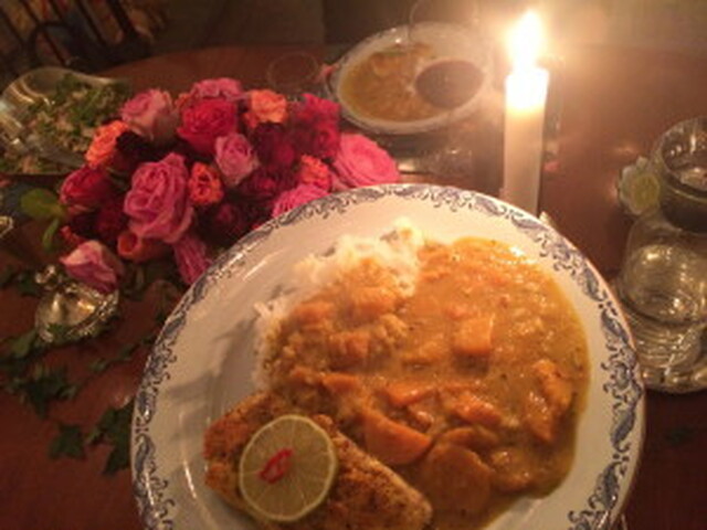 Indisk curry på sötpotatis & pumpa
