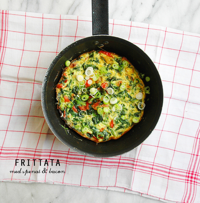 Frittata med spenat & bacon