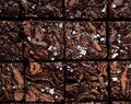 Chocolate brownies with salted caramel swirls