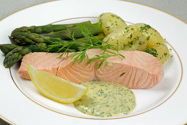 Cold poached salmon