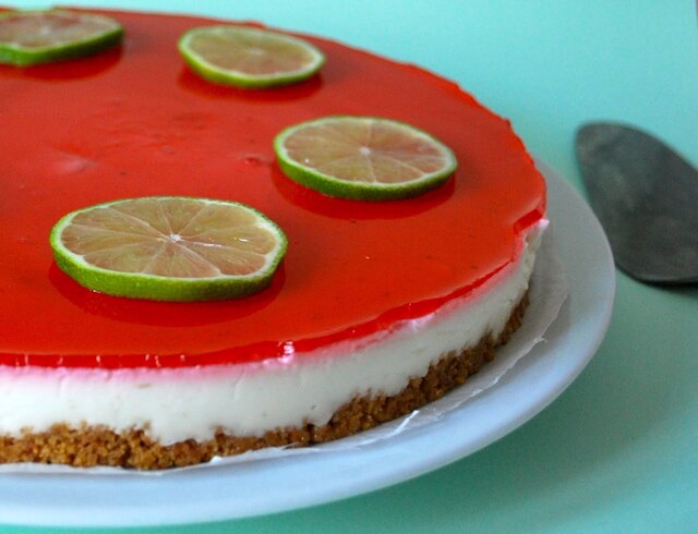 Cheesecake med lime och jordgubb