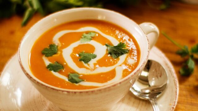 Sweet potato and coconut soup 