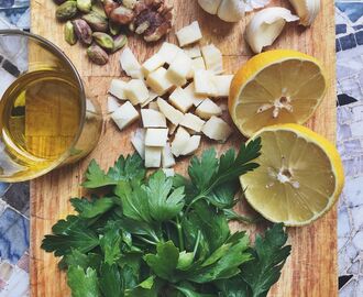 Pesto in the making!