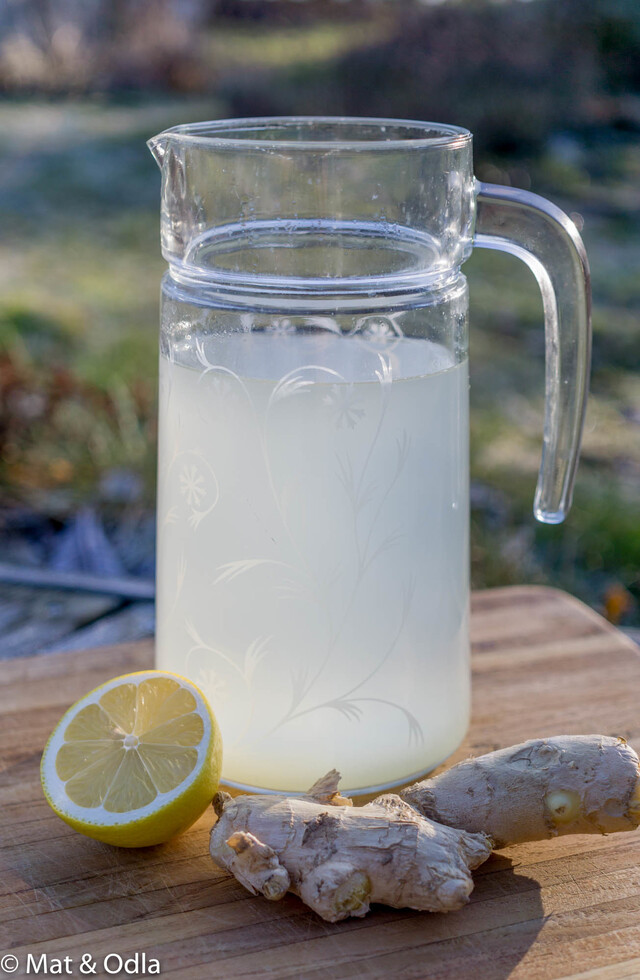 Citron- och ingefärsdryck i förkylningstider
