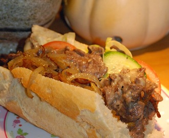 Philly cheese steak sandwich