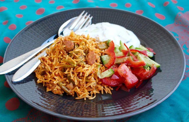 Lobia Polo- Persiskt ris med gröna bönor och kött