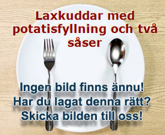 Laxkuddar med potatisfyllning och två såser