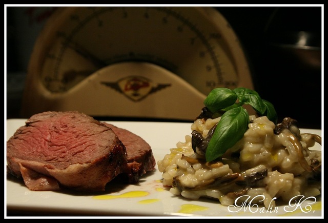 RISOTTO MED TRATTKANTARELLER OCH BACONLINDAD ROSTAS