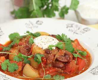 Chiligryta med färskpotatis och paprika