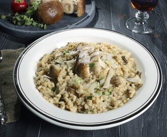 Risotto med champinjoner  och gorgonzola