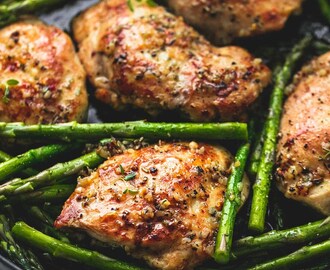 One Pan Garlic Herb Chicken and Asparagus