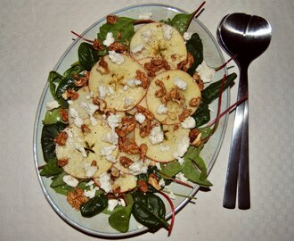 Äppelsallad med chèvre och honungsvinägrett