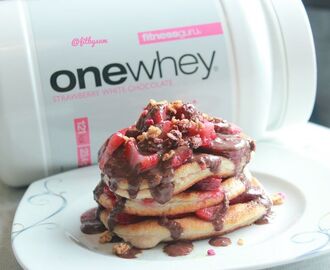 One Whey Strawberry White Chocolate Protein Pancakes