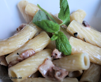 Pasta med krämig baconsås (mjölkfri)