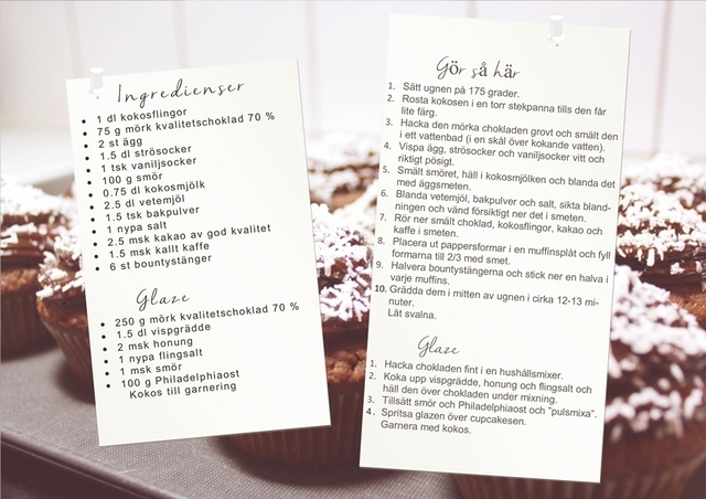 Bounty cupcakes - recept