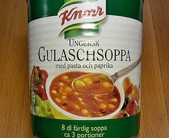 Ungersk gulaschsoppa på burk smakar urk. #DISS