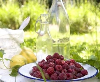 Hallonsaft med mynta och citron