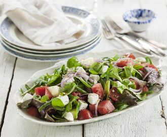 Melonsallad med fetaost | Recept - Zeta