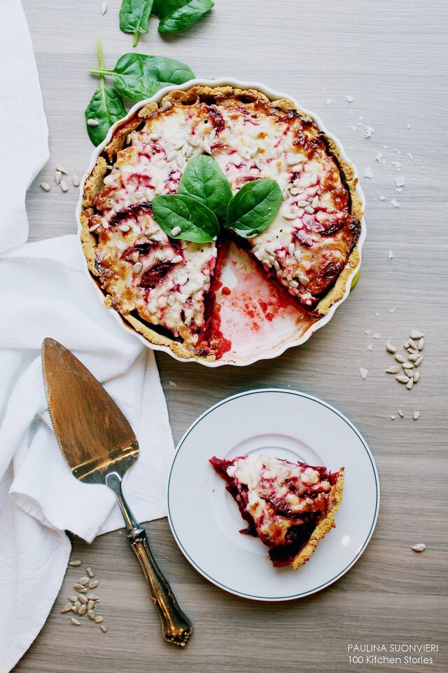 Gluten Free Beetroot and Gorgonzola Pie