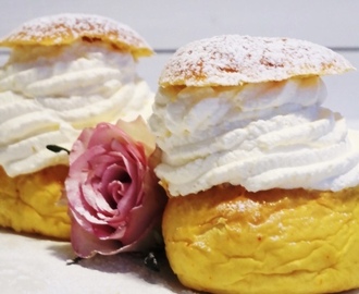 Saffranssemla med hemmagjord mandelmassa