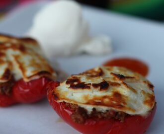 Paprika fylld med köttfärs och annat gott