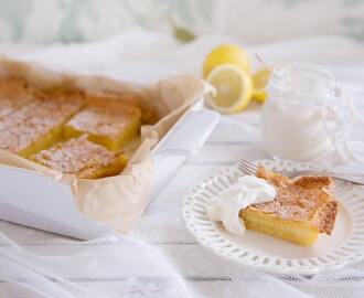 Glutenfri citronkaka i långpanna