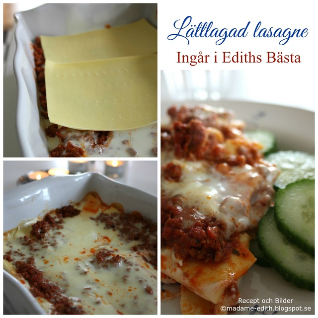 Lasagne med färska lasagneplattor och färdig ostsås