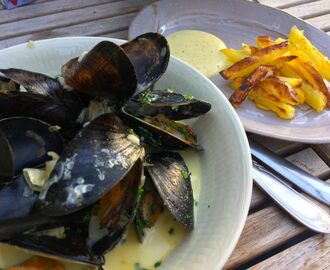 Moules frites på stekhäll