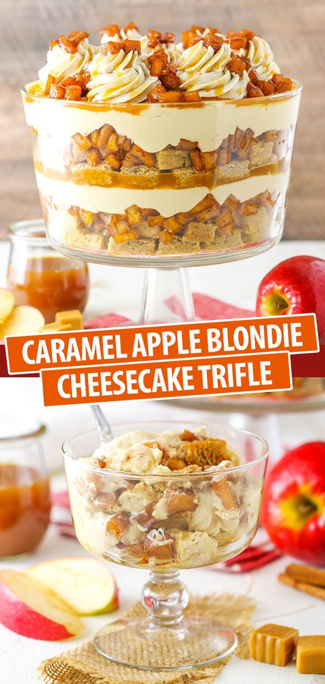 Caramel Apple Cheesecake Blondie Trifle