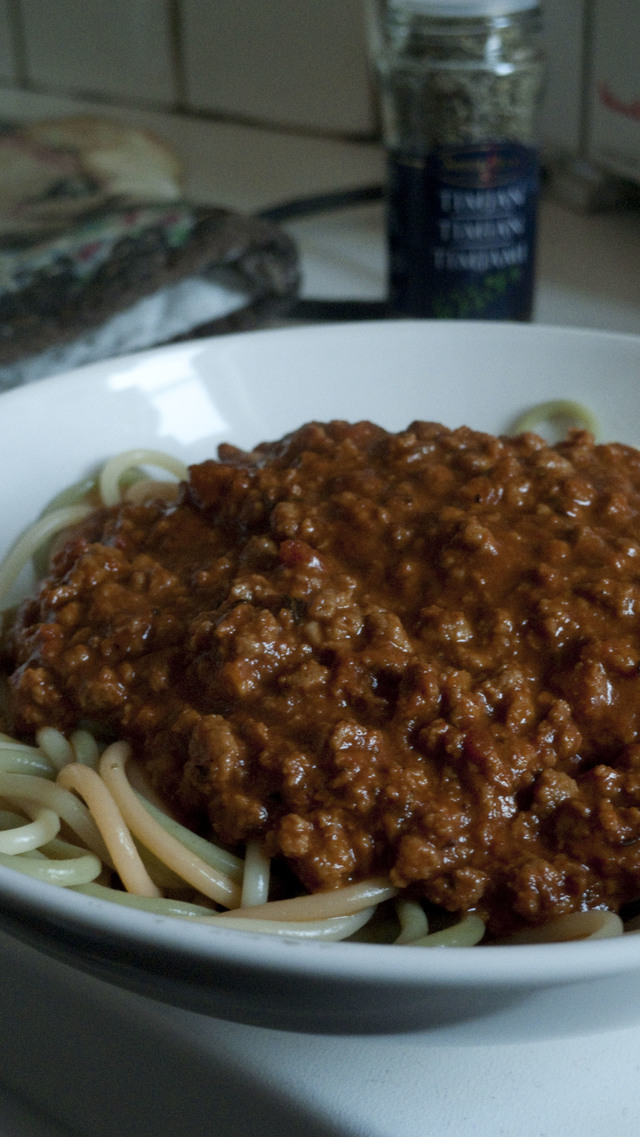 Mormors köttfärssås fast på quorn