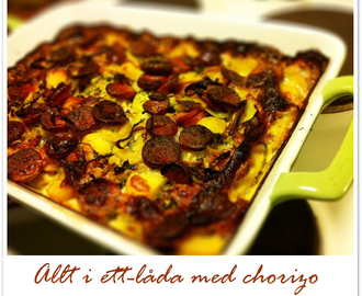 Allt i ett-låda med chorizo