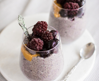 Peanut butter and blueberry chia pudding