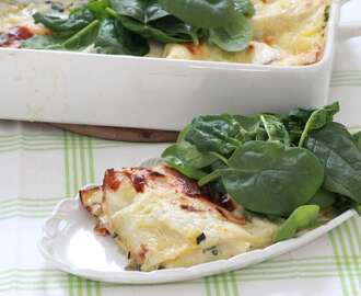 Spenat- och getostlasagne med citron