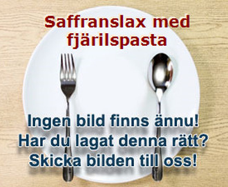 Saffranslax med fjärilspasta