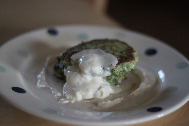 Broccoli parmesan fritters