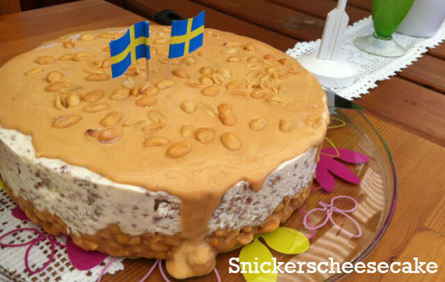 Cheesecake med smak av Snickers