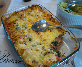 Italiensk pastagratäng med ricotta och spenat