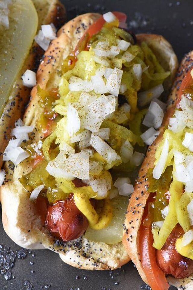 How to cook the most delicious Chicago Hot Dog, Char Dog Style. Easy grilled recipe perfect for a backyard f… | Dog recipes, Grilling hot dogs, Beef hot dog recipes