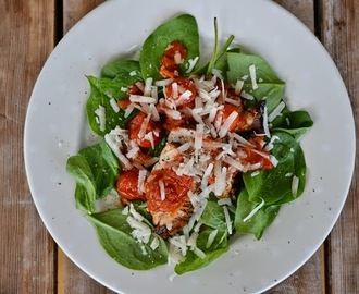 Kalkonstek med tomatsås och parmesanost