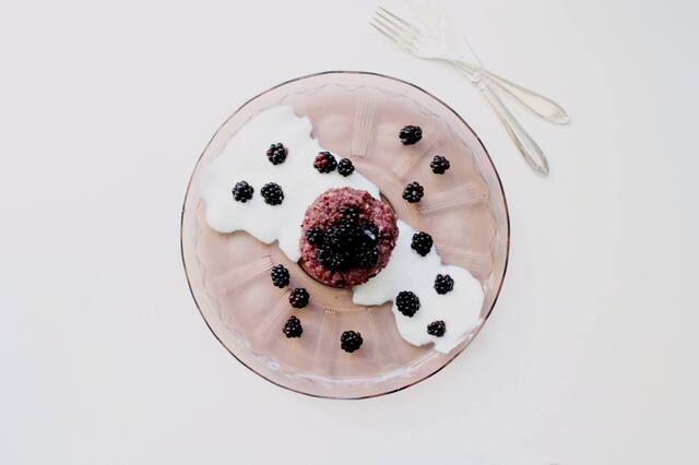 Sour Cream and Blackberry Mug Cake