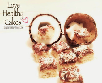 Hälsosamma kokosrutor med krämig choklad