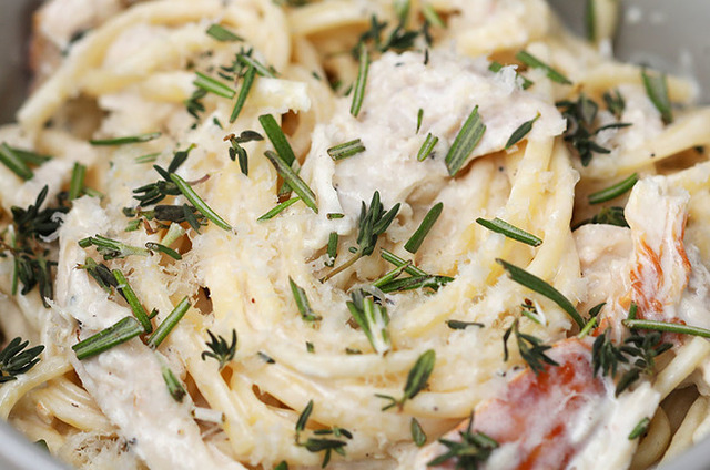 Sour Cream Pasta With Herb Roasted Turkey