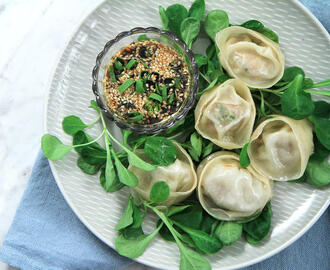 Hemgjorda dumplings med sötsyrlig sojadipp