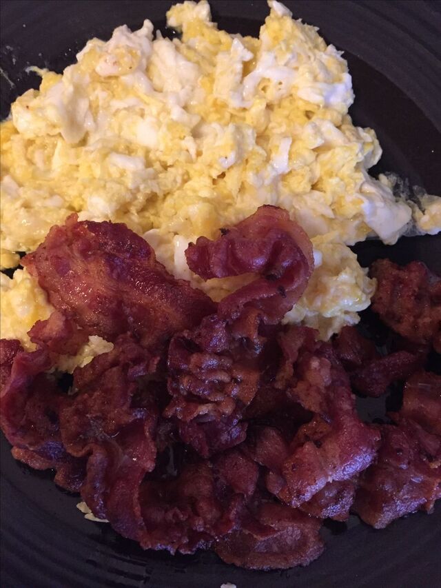 Äggröra med stekt bacon