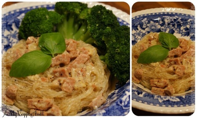 Vegetarisk Pasta Carbonara med lowcarb nudlar!