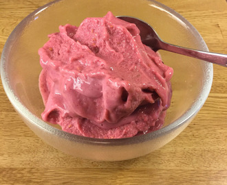 Vegansk hallonsorbet